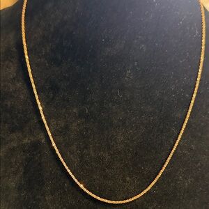 Simple 14 kt roseGold Rope Chain over 925 Sterling Silver 24”